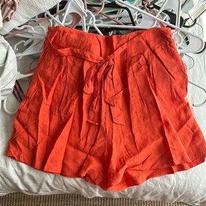 Orange shorts with tie